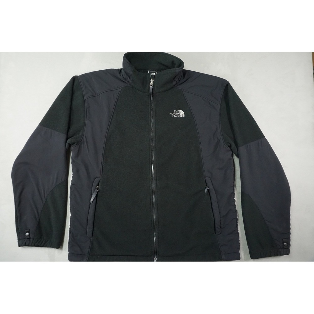 The North Face Jacket Men L Black Thick Fleece Full Zip Nylon Panel Denali Style